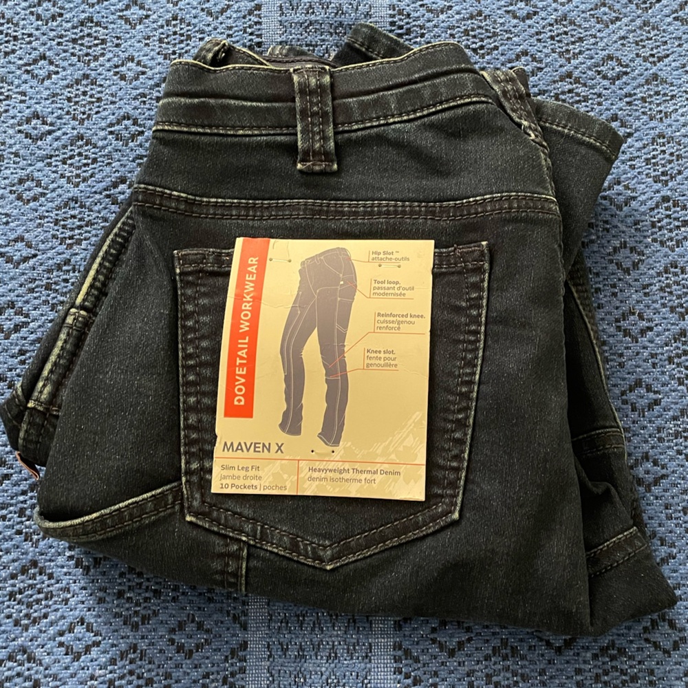 Dovetail Maven X Thermal Dark Denim Skinny Carpenter Work Jeans